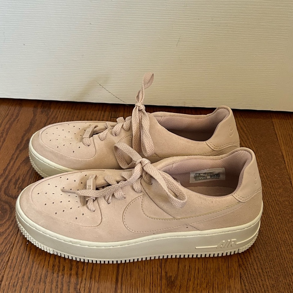 Nike Air Force 1 Sage Low Platform Women Shoe Sneaker Particle Beige Pink 8.5